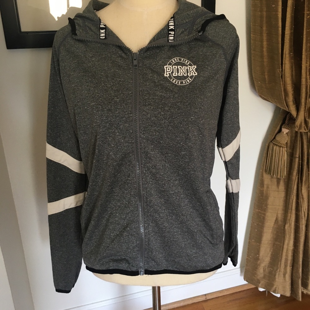 Victoria's Secret PINK Gray Hoodie Logo small